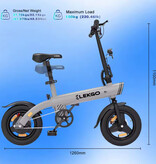 ELEKGO Bicicleta eléctrica urbana EG01 - Ruedas de 14 pulgadas - Plegable e inteligente - Gris