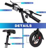 ELEKGO Vélo électrique urbain EG01 - Roues de 14 pouces - Vélo électrique intelligent pliable - Noir