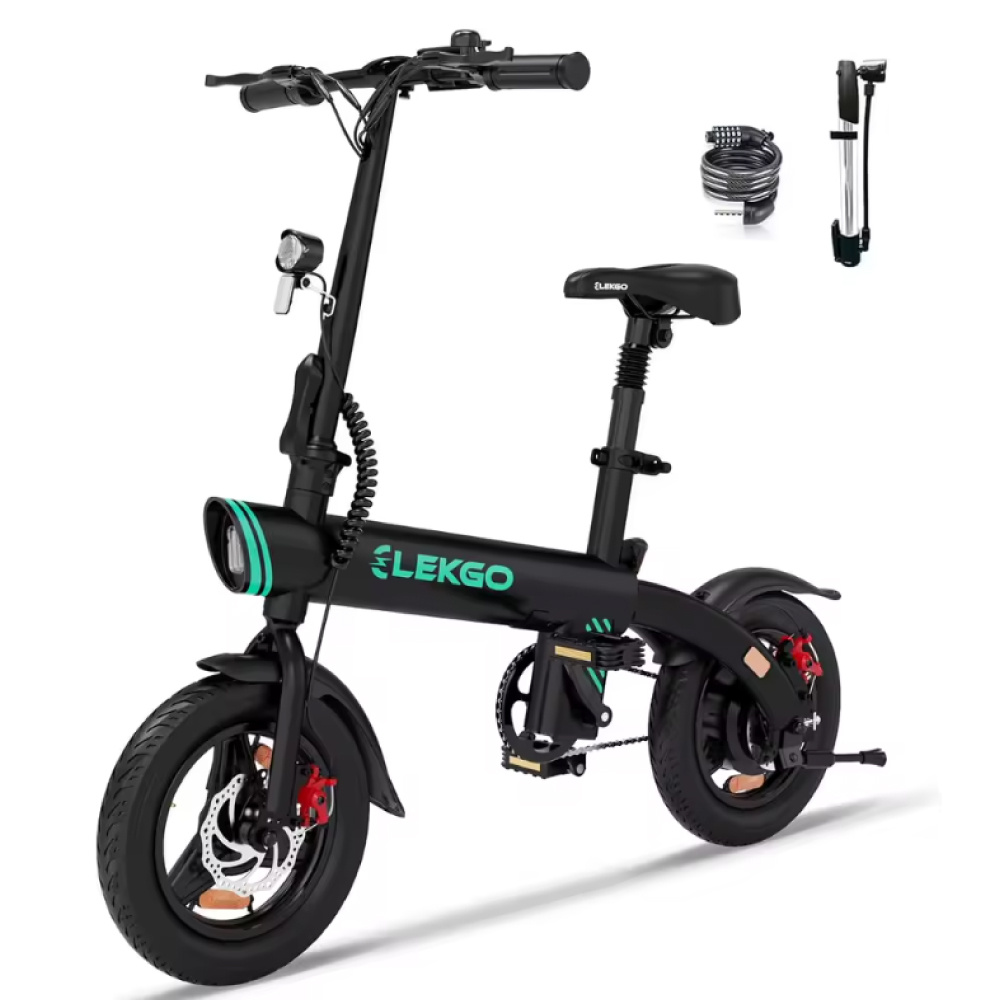 ELEKGO Vélo électrique urbain EG01 - Roues de 14 pouces - Vélo électrique intelligent pliable - Noir