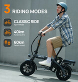 URLIFE Bicicleta eléctrica F1L - Ruedas de 14 pulgadas - Plegable e inteligente - Gris