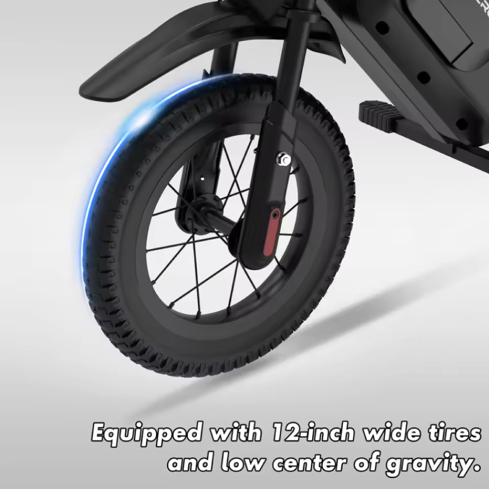 Evercross Tech Moto électrique EV05M - Scooter enfant - Roues 12" - Noir