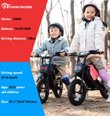Evercross Tech Moto électrique EV05M - Scooter enfant - Roues 12" - Rose