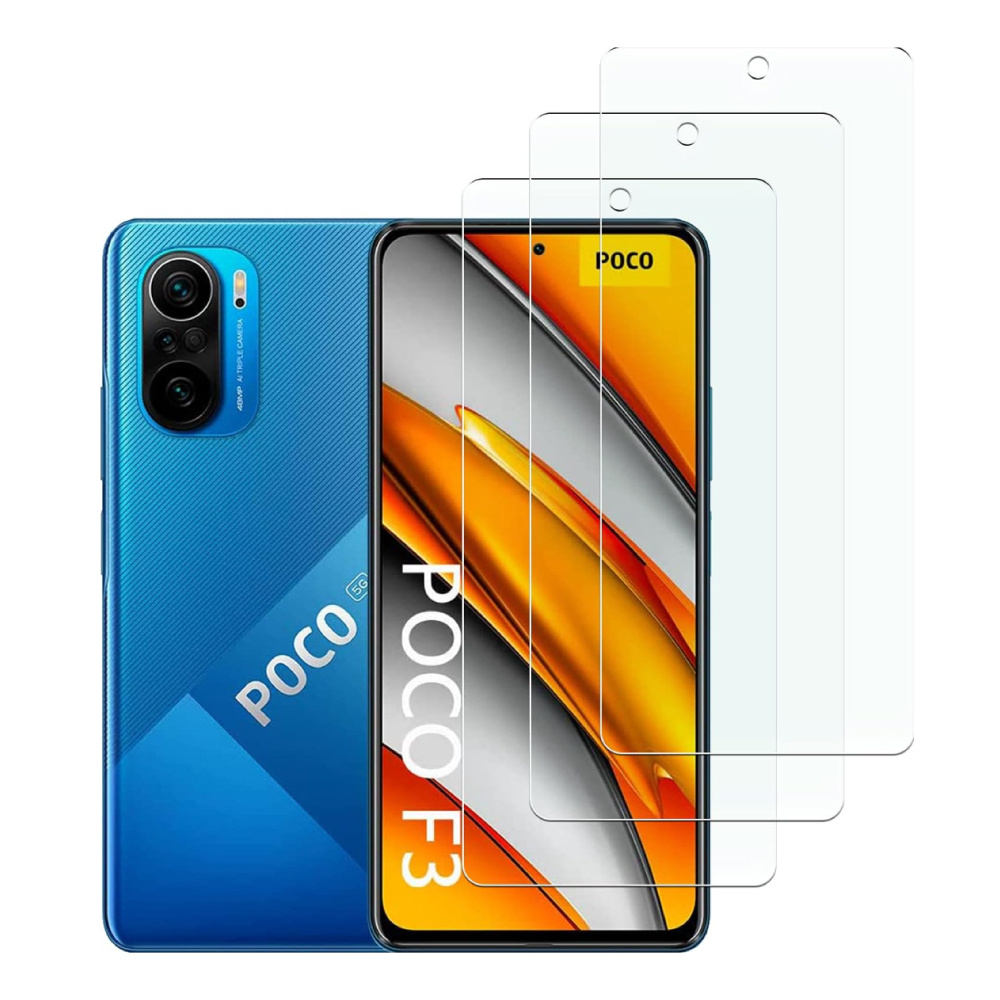 Protector de pantalla de vidrio templado para Xiaomi Poco F3 (paquete de 4)