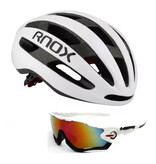 RNOX Ultralichte Fietshelm en Zonnebril - MTB Racefietshelm Fiets Bescherming - Wit