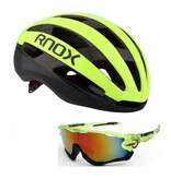 RNOX Casco de ciclismo ultraligero y gafas de sol - Casco de ciclismo de montaña y carretera - Protección para ciclismo - Amarillo