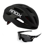 RNOX Ultraleichter Fahrradhelm und Sonnenbrille – MTB-Rennradhelm, Fahrradschutz – Schwarz