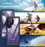 Huikai Wodoodporne etui do Samsunga Galaxy S23 – solidne, wstrząsoodporne etui 360° na całą obudowę – czarne