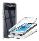 Stuff Certified® Custodia a 360° per Xiaomi Poco X4 Pro - Custodia in silicone trasparente TPU integrale + protezione per lo schermo in PET