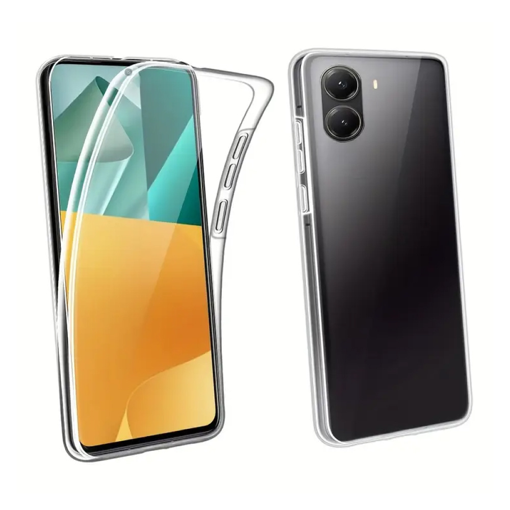 Stuff Certified® 360°-Hülle für Xiaomi Poco X7 - Transparente TPU-Ganzkörper-Silikonhülle + PET-Displayschutzfolie