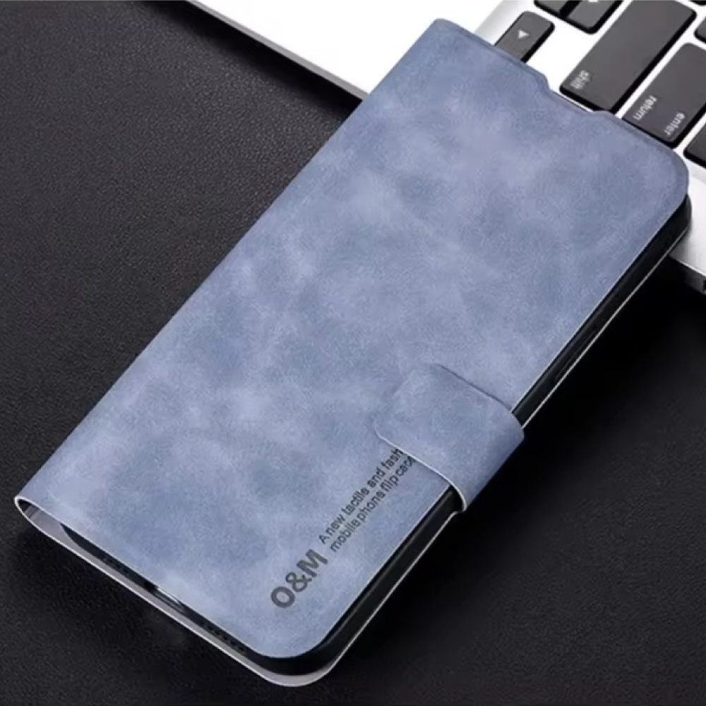 Xiaomi Poco X6 Flip Case - Brieftaschen-Hülle aus Kunstleder - Blau