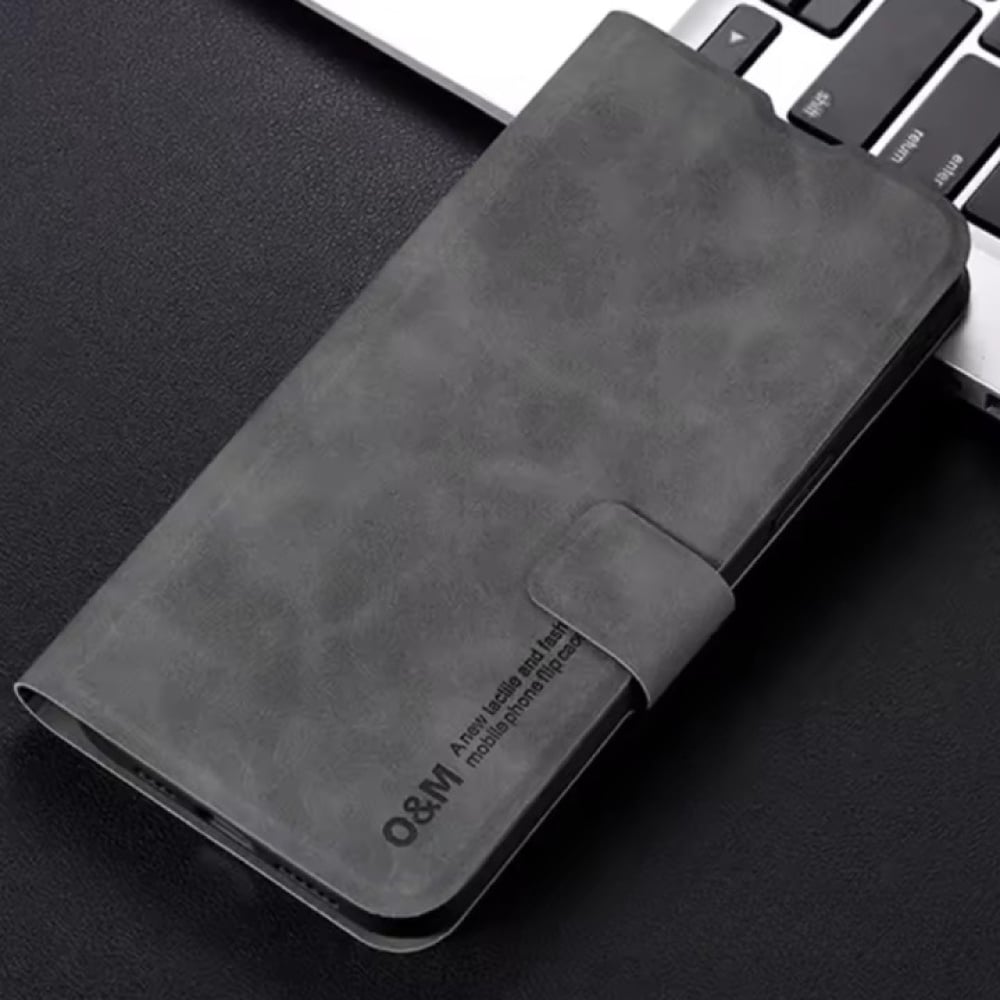 Xiaomi Poco X7 Pro Flip Case - Brieftaschen-Hülle aus Kunstleder - Dunkelgrau