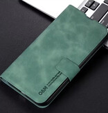 Stuff Certified® Étui portefeuille à rabat en similicuir pour Xiaomi Poco X7 Pro - Vert