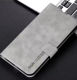 Stuff Certified® Etui z klapką do Xiaomi Poco F6 Pro – portfel z imitacji skóry – szare