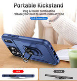 Stuff Certified® iPhone 17 Pro - Militair Shockproof Hoesje met Kickstand - Grip Socket Magnetische Cover Case - Rood Zwart