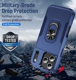 Stuff Certified® Funda militar a prueba de golpes con soporte para iPhone 16 Pro Max, con agarre magnético y ranuras para tarjetas, color blanco