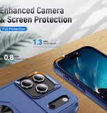 Stuff Certified® Funda militar a prueba de golpes con soporte para iPhone 16 Pro Max, con agarre magnético y ranuras para tarjetas, color blanco