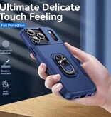 Stuff Certified® Funda militar antigolpes con soporte para iPhone 16.º, con cierre magnético y ranuras para tarjetas, color azul