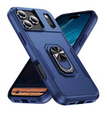 Stuff Certified® Funda militar antigolpes con soporte para iPhone 16.º, con cierre magnético y ranuras para tarjetas, color azul