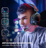 Fifine Casque audio avec microphone détachable - Casque circum-aural 7.1 Surround - Noir