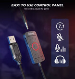 Fifine Headset met Afneembare Microfoon - Over-ear 7.1 Surtround Koptelefoon - Zwart