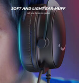 Fifine Headset mit abnehmbarem Mikrofon – Over-Ear-Kopfhörer mit 7.1-Surround-Sound – Schwarz