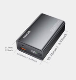Essager Powerbank 65W PD Ricarica Rapida - 20.000mAh - 2 Porte di Ricarica - Caricabatterie Esterno - Nero
