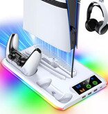 Stuff Certified® Podstawka chłodząca RGB ze stacją ładującą kontroler do PS5/Slim/Pro – czarna