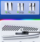 Stuff Certified® Soporte de refrigeración RGB con estación de carga para mandos de PS5/Slim/Pro (negro)