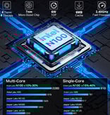 GMKtec NucBox G3 Mini Desktop PC - 8 GB di RAM / 256 GB di ROM - Intel Alder Lake N100 - SSD M.2 / WiFi 6 / BT5.2 - Windows 11 Pro - Grigio