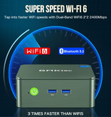 GMKtec NucBox G3 Mini komputer stacjonarny - 8 GB RAM / 256 GB ROM - Intel Alder Lake N100 - dysk SSD M.2 / WiFi 6 / BT5.2 - Windows 11 Pro - szary