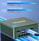 GMKtec Mini PC de bureau NucBox G3 - 16 Go de RAM / 512 Go de ROM - Processeur Intel Alder Lake N100 - SSD M.2 / Wi-Fi 6 / Bluetooth 5.2 - Windows 11 Professionnel - Gris