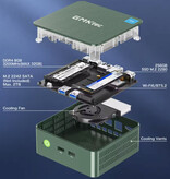 GMKtec NucBox G3 Mini komputer stacjonarny - 16 GB RAM / 512 GB ROM - Intel Alder Lake N100 - dysk SSD M.2 / WiFi 6 / BT5.2 - Windows 11 Pro - szary