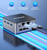 GMKtec Mini PC de bureau NucBox G2 - 12 Go de RAM / 512 Go de ROM - Processeur Intel Alder Lake N100 - SSD M.2 / Wi-Fi 6 / Bluetooth 5.2 - Windows 11 Professionnel - Gris
