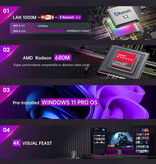 Acemagic Minikomputer stacjonarny S3A – 32 GB pamięci RAM / 1 TB pamięci ROM – AMD Ryzen 9 6900HX – dysk SSD M.2 / WiFi 6 / BT5.2 – Windows 11 Pro – szary