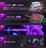 Acemagic S3A Mini Desktop PC - 32GB RAM / 1TB ROM -  AMD Ryzen 9 6900HX - M.2 SSD / WiFi 6 / BT5.2 - Windows 11 Pro - Grijs