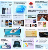 Blackview Smartfon Color 8 – 16 GB RAM – 128 GB pamięci masowej – aparat 50 MP – bateria 6000 mAh – czarny