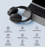 OneOdio SuperEQ S6001 Draadloze Koptelefoon - Bluetooth 5.3 / 3.5mm AUX / MicroSD - Zwart