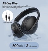 OneOdio Auriculares inalámbricos SuperEQ S6001 - Bluetooth 5.3 / Entrada auxiliar de 3,5 mm / MicroSD - Negro