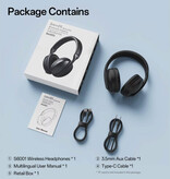 OneOdio Auriculares inalámbricos SuperEQ S6001 - Bluetooth 5.3 / Entrada auxiliar de 3,5 mm / MicroSD - Negro