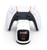 Dobe Station de recharge pour manettes PlayStation 5 - Station de recharge double pour PS5 / Slim / Pro - Blanche