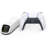 Dobe Estación de carga para mandos de PlayStation 5 - Base de carga dual para PS5/Slim/Pro - Blanco