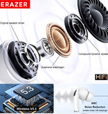 ERAZER Auricolari wireless Airs Pro - Cuffie auricolari TWS Bluetooth 5.3 - Bianco