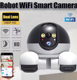 Luxuglow Caméra de sécurité 2 - Caméscope WiFi 1440p avec détection humaine IA et vision nocturne - Blanche - Copy - Copy