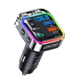 LENCENT USB-Autoladegerät mit Bluetooth-Transmitter – Freisprecheinrichtung, Hi-Fi-Musikadapter – Schwarz