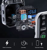 LENCENT USB Car Charger with Bluetooth Transmitter - Hands-Free Charger Hi-Fi Music Adapter - Black