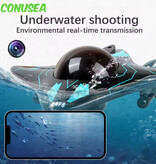 CONUSEA RC Duikboot met Camera - Speelgoed FPV Boot Waterdicht - Zwart