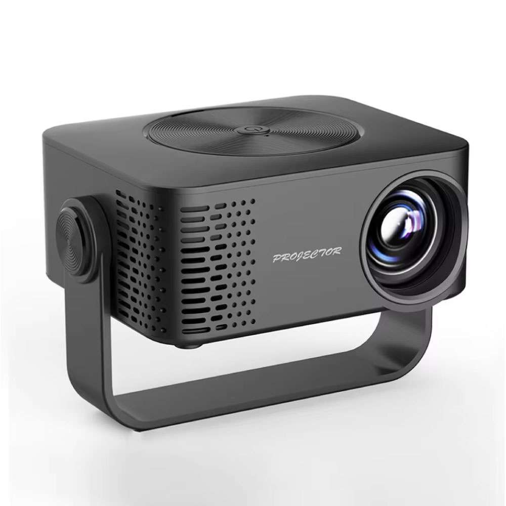 Mini proiettore 1080p - Proiettore con mirroring dello schermo Lettore multimediale domestico - Nero