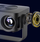 Bytelike Mini projecteur 1080p - Projecteur avec duplication d'écran et lecteur multimédia domestique - Noir