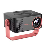 Bytelike Mini proiettore 1080p - Screen Mirroring Beamer Home Media Player - Nero Rosa