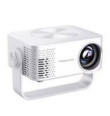 Bytelike Miniproyector 1080p con función de duplicación de pantalla, reproductor multimedia doméstico, color blanco